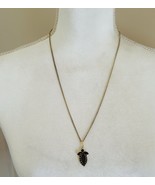 Vintage Made In Austria Deep Ruby Red Pendant With Gold tone Chain - $22.77
