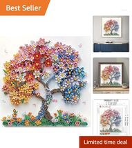 Beginner-Friendly 5D Diamond Painting Kit: Colorful Flower Tree 12x12" - $17.77