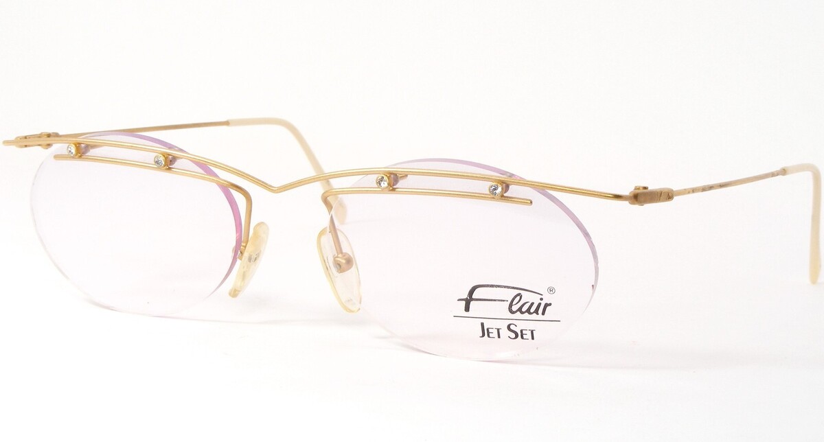Vintage Flair Jet Set Paradis 101 105 Or Unique Rare Lunettes 52mm (Notes) - $155.77