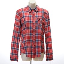 Abercrombie &amp; Fitch Women&#39;s Junior&#39;s Plaid Shirt L Large Red Blue Long Sleeve - £27.99 GBP