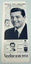 1953 Print Ad Vaseline Hair Tonic Lady Admires Handsome Man  - £9.23 GBP