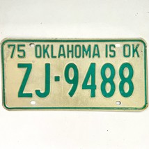 1975 United States Oklahoma Tulsa County Passenger License Plate ZJ-9488 - £14.72 GBP