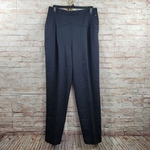 Vintage Classic Directions Womans Slacks Size 14 Black Side Buttons High... - $10.39