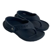 Crocs Navy Thong Flip Flops with Heel Strap Sandal Unisex Child Size 8-9 Slip on - £16.10 GBP