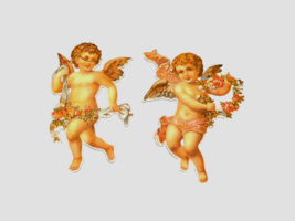 Christmas ornaments -cardboard angels, angel bear - 3 total (ebay 1) - $3.00