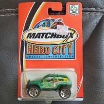 Matchbox Hero City #46 Beach 4x4 Metallic Green New On Card 97682-0718 - £6.85 GBP