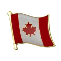 CANADA FLAG LAPEL PIN 0.5&quot; Canadian Maple Leaf Pinback Hat Tie Tack Meta... - $128.23 MXN