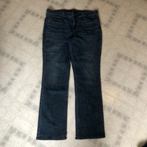 NYDJ Marilyn Straight Lift x Tuck Womens Jeans Dark  Distressed Wash Size 16 - £29.04 GBP