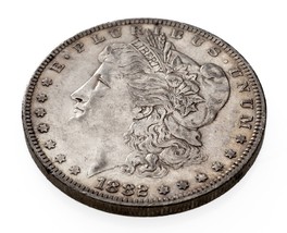 1882-O/S Strong $1 Silver Morgan Dollar in AU Condition, Light Toning - £102.63 GBP