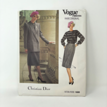 VOGUE PARIS ORIGINAL Christian Dior 1600 Pattern Size 12 Jacket Skirt Un... - $19.75