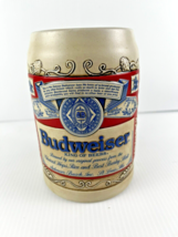 CS46 Anheuser Busch stein Budweiser label on front small decal 5.5&quot; Ceramarte - £5.55 GBP