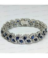 7.50CT Oval  Simulated Sapphire Women&#39;s Tennis Bracelet Gold Plated 925 ... - £203.37 GBP