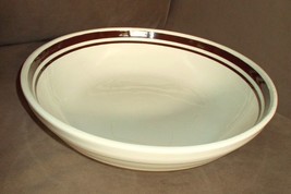 USA POTTERY SERVING Mixing Batter Bowl w Brown RINGS Large 12&quot; Estate Vi... - £30.38 GBP