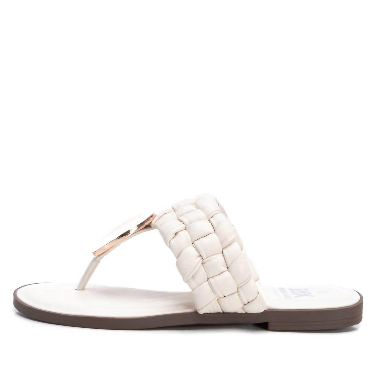 Xti Women&#39;s Flat Flip Flop Sandals Open White - $56.00