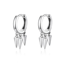 Punk Earrings for Women and Men 925 Silver Unique Design Stylish Unisex Jewelry  - £19.58 GBP