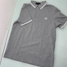 Fred Perry Men Pique Polo Shirt Large L Gray Short Sleeve Golf 100% Cotton - $39.57