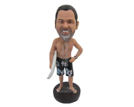 Custom Bobblehead Handsome Hunk In Short With A Surfing Board - Leisure &amp; Casual - £78.18 GBP