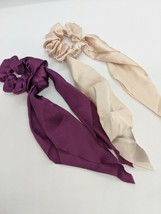 SATIN LONG TAIL RIBBON HAIRBAND PONYTAIL SCARF SCRUNCHIE HAIR ROPE TIES - £4.72 GBP