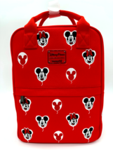 Disney Parks Loungefly Mickey &amp; and Minnie Balloons Backpack Red Canvas ... - $102.95