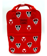 Disney Parks Loungefly Mickey &amp; and Minnie Balloons Backpack Red Canvas ... - $140.80 CAD