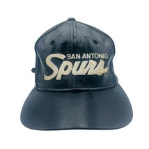 Vintage San Antonio Spurs Hat Adult Black Leather NBA Script Sports Spec... - $2,410.02 MXN