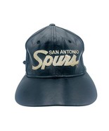 Vintage San Antonio Spurs Hat Adult Black Leather NBA Script Sports Specialties  - $125.00