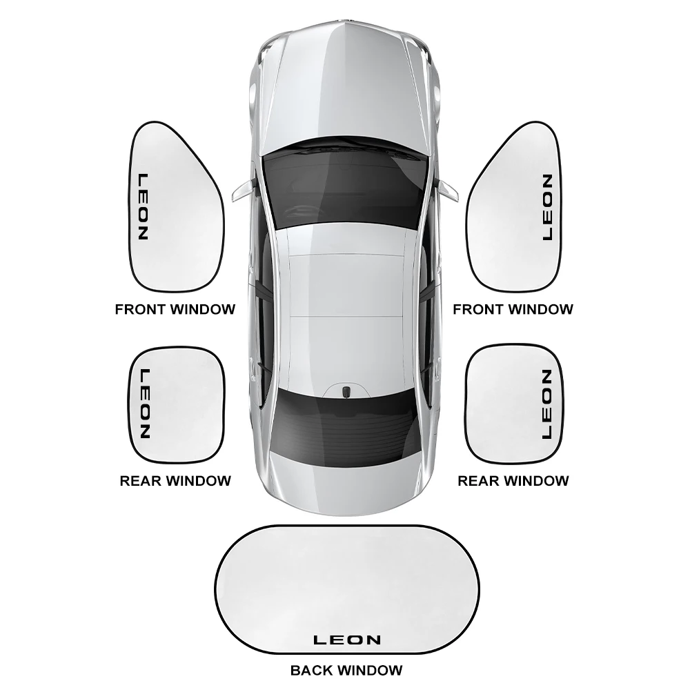 5PCS Folding Car Window Sunshade Cover Visor Auto Accessories For Seat Leon 2022 - £13.29 GBP+