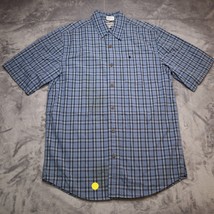Carhartt Relaxed Fit Shirt Adult M Blue Plaid Short Sleeve Button Up Casual Mens - £23.24 GBP