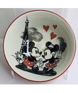 Cereal Bowl Disney Mickey Minnie Paris Valentine's Day Hearts Love Eiffe... - $11.83
