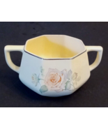 Homer Laughlin Yellowstone Open Sugar Bowl Peach Rose Platinum Rim Doubl... - $185.79 MXN