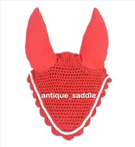 ANTIQUESADDLE Horse Fly veil Crochet breathable Cotton Ear Net Bonnet/Ho... - $16.00