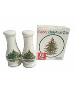 Spode christmas tree Salt &amp; Pepper Shakers Tall, England made hard to find  - £59.35 GBP