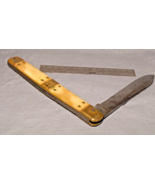 HUGE Antique Single Blade HAND MADE Folding Knife W/Bone Side Panel Grips - €302,03 EUR