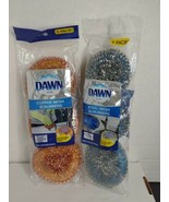 2 Packs Dawn Ultra Copper &amp; Steel Mesh Scrubbers 3 Scrubbers Each Pack N... - £14.79 GBP