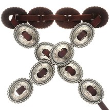 Navajo Distressed Silver First Phase Concho Belt Hand Hammered 1st Phase... - £393.60 GBP