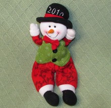 14&quot; Snowman Shelf Sitter Plush Decorative Stuffed Christmas Character 2010 Decor - £7.55 GBP