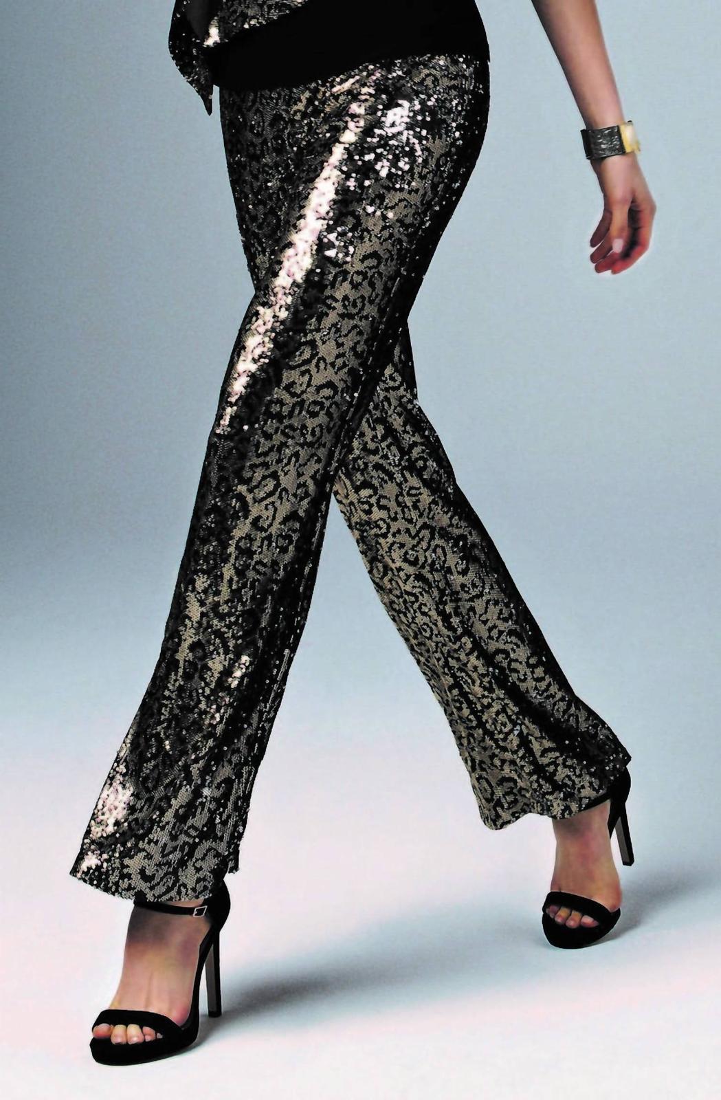 Frank Lyman Sequin Wide Leg Pants Size 10 - $124.74