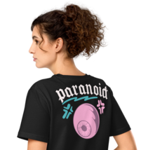 Unisex Organic Mid-Light T-Shirt – Paranoid Back Print (Black) - $951.63 MXN