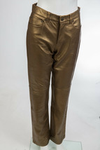 NWT Ralph Lauren Purple Label Bronze Metallic Leather Pants sz 4 fits 6 ... - $295.00