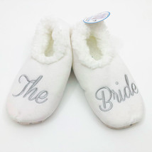 Snoozies Women&#39;s The Bride Slippers Non Skid Soles White Small 5/6 - £10.27 GBP