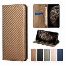 For Samsung A02 A12 A22 A32 A42 A52 A72 Carbon Fiber Wallet Flip Card Case Cover - £45.31 GBP