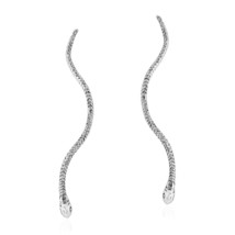 Versatile and Edgy Slithering Snake .925 Sterling Silver Dangle Earrings - £12.45 GBP