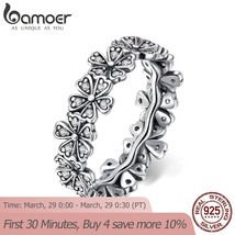 Ing silver flowers finger rings dazzling daisy meadow stackable ring clear cz for women thumb200