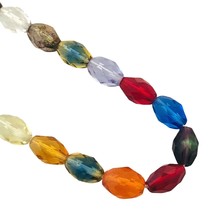 50 Assorted Color Mix Czech Fire Polished 11x8mm Faceted Oval Glass Beads - £4.00 GBP