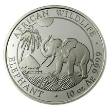 2017 Somalia 1,000 Scellini 10 Oncia Argento Elefante Bu Moneta - £644.32 GBP