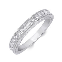 Womens 1/4 CT Stackable Wedding BAND Anniversary RING Solid Silver Size 5-9 - £36.27 GBP