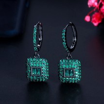 New Luxury Red Green Color Rectangle Earrings for Women Anniversary Gift Jewelry - $13.14