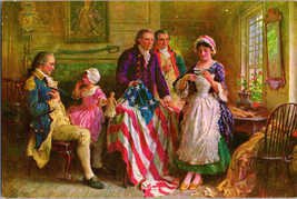 Vtg Postcard Betsy Ross - The Making of the US Flag Early America Postcard c1972 - £5.16 GBP