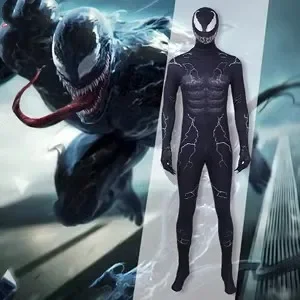 Hot Toys Venom Symbiote Spiderman Superhero Cosplay Costume Bodysuit Zentai - $41.36