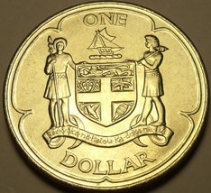 Fiji 1969 Dollar Rare Unc~Only 70,000 Minted~Crown~Free Shipping - £14.20 GBP